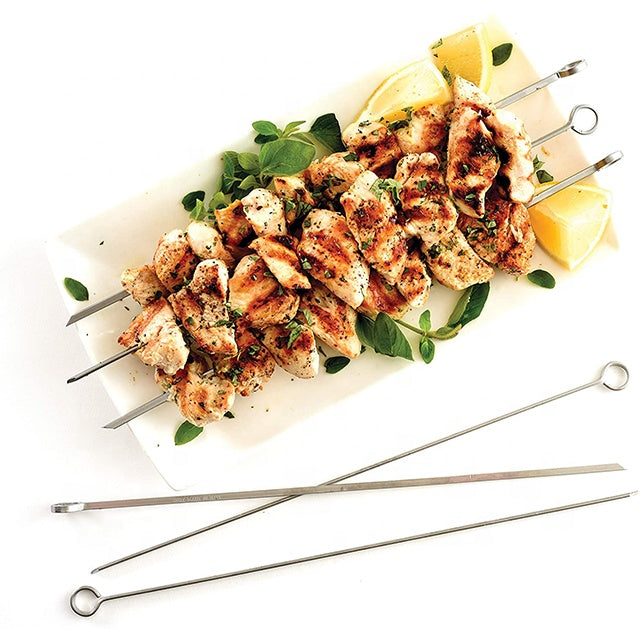 10er Set Edelstahl Grillspiesse - 38 cm