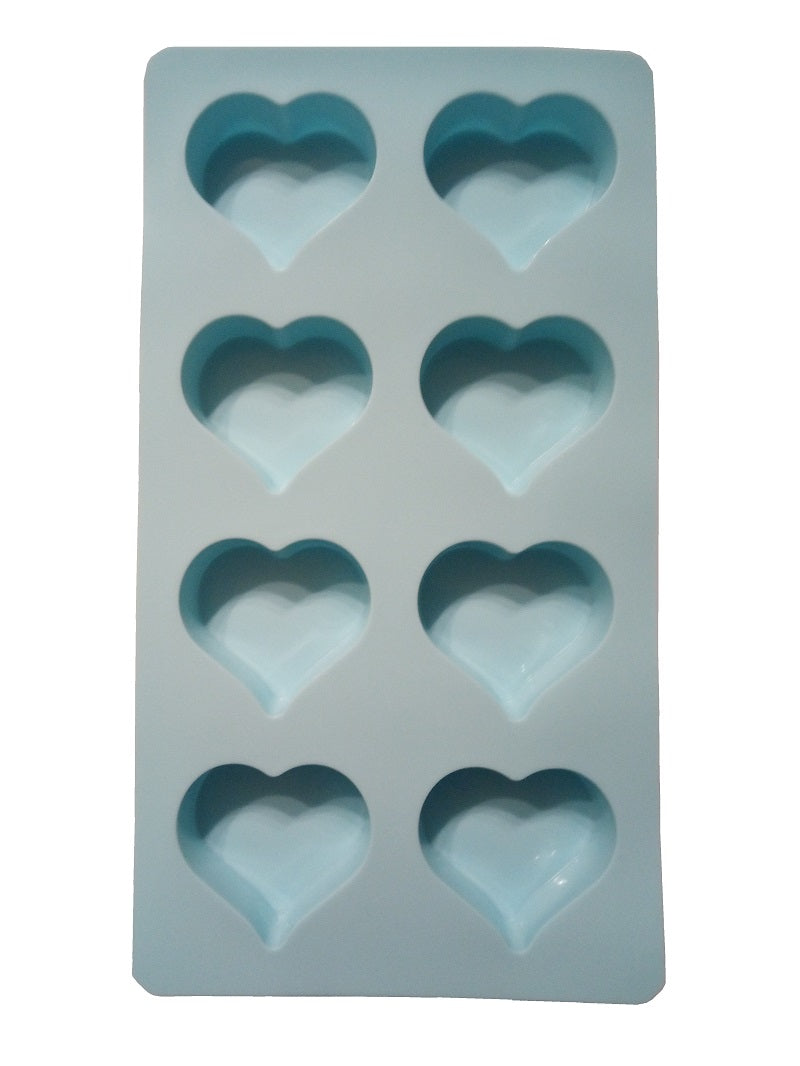 Silikon Backform 8 Herzen - 28.5 x 15.5 x 2 cm