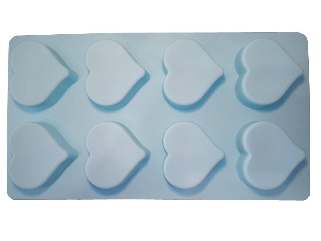 Silikon Backform 8 Herzen - 28.5 x 15.5 x 2 cm