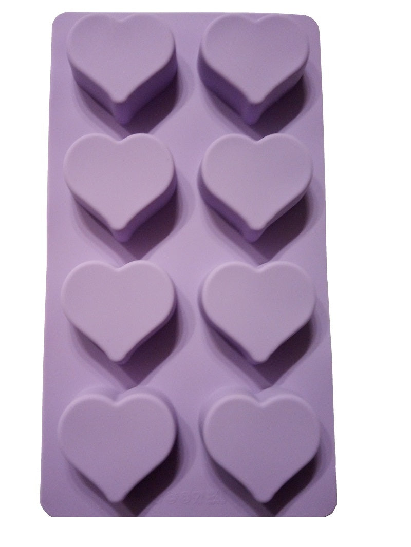 Silikon Backform 8 Herzen - 28.5 x 15.5 x 2 cm