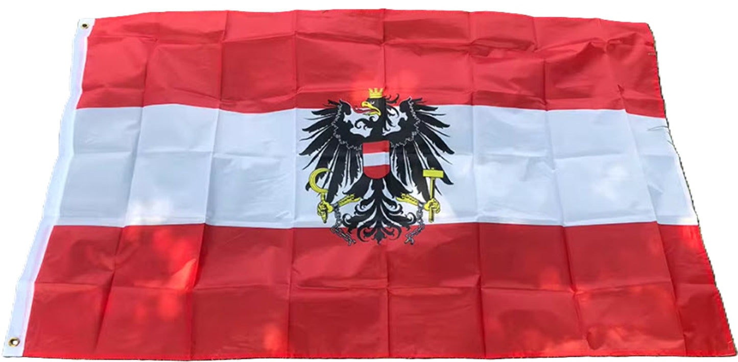 Fahne Österreich mit Adler 150 x 90 cm