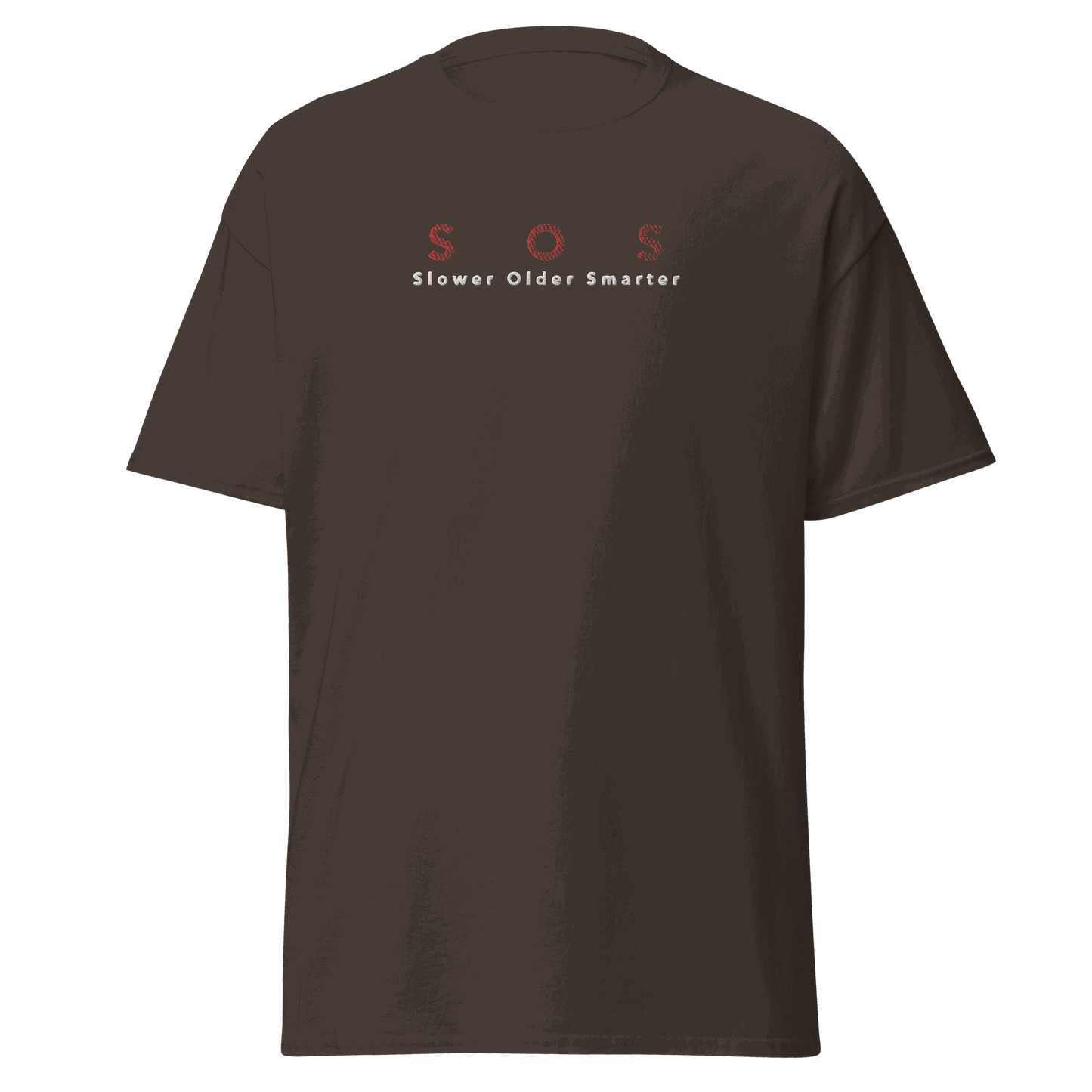 Unisex T-Shirt mit Spruch S O S Slower Older Smarter