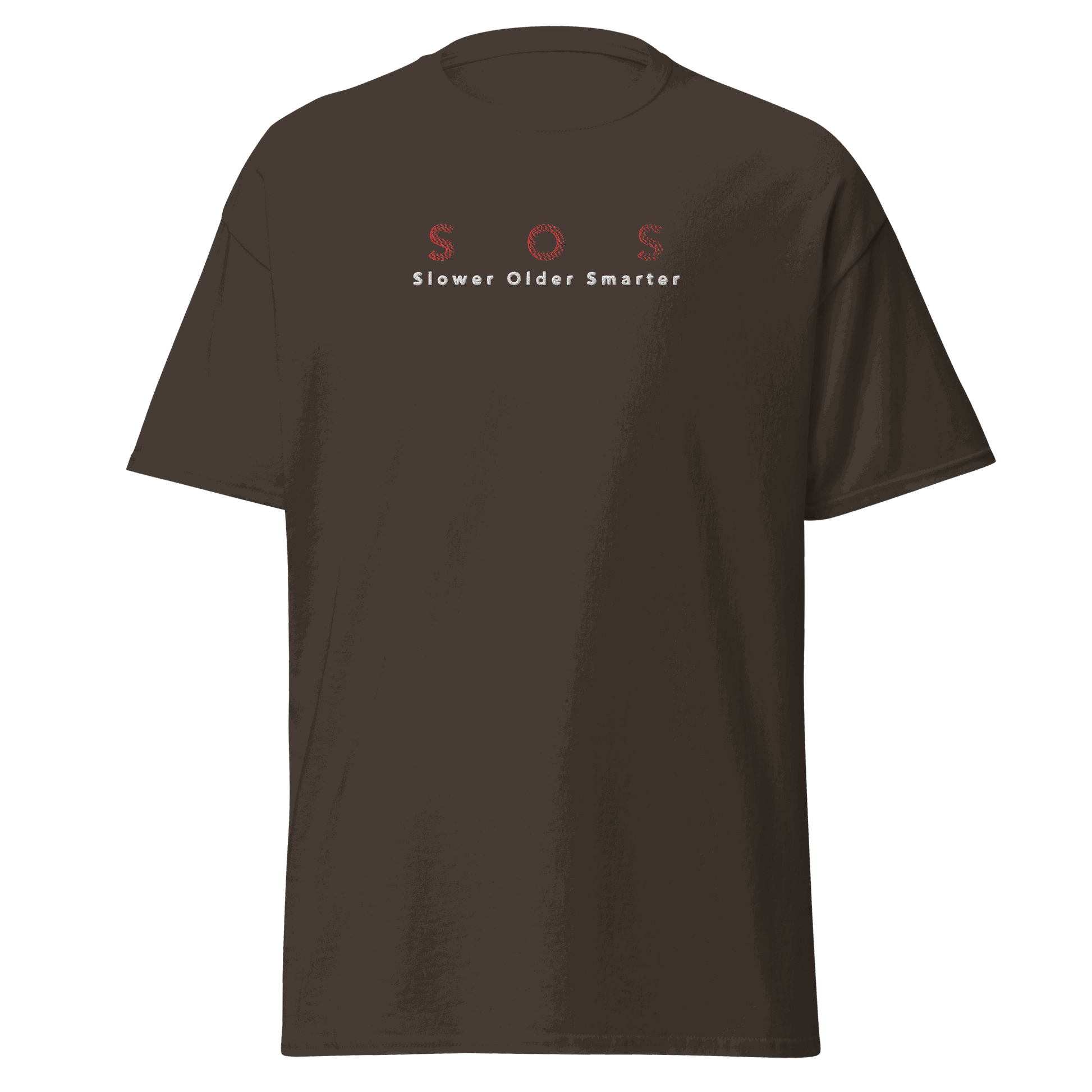 Unisex T-Shirt mit Spruch S O S Slower Older Smarter