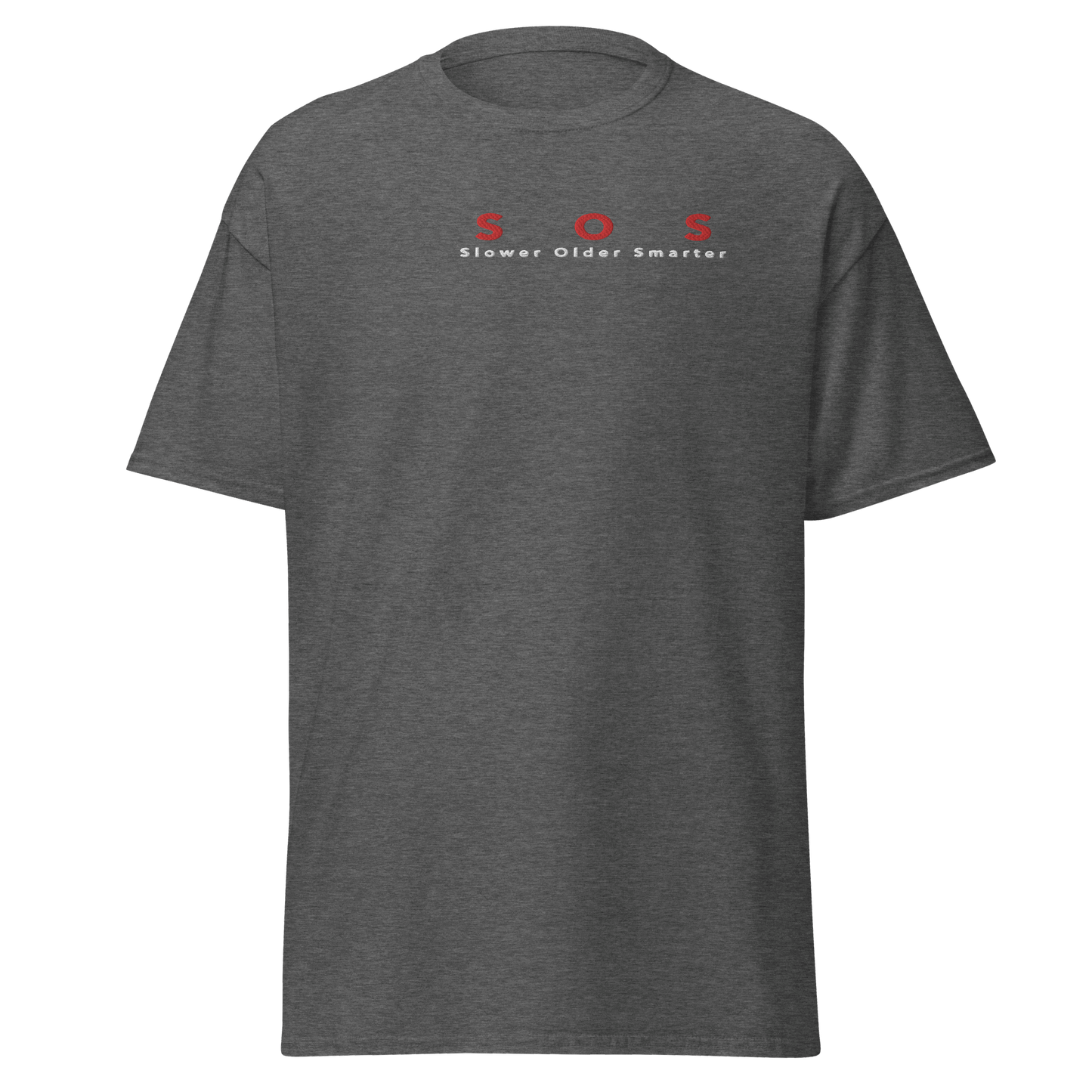 Unisex T-Shirt mit Spruch S O S Slower Older Smarter