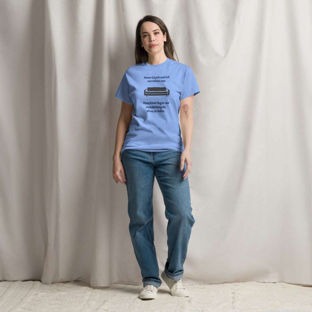 Unisex T-Shirt mit Spruch "Meine Couch und ich"