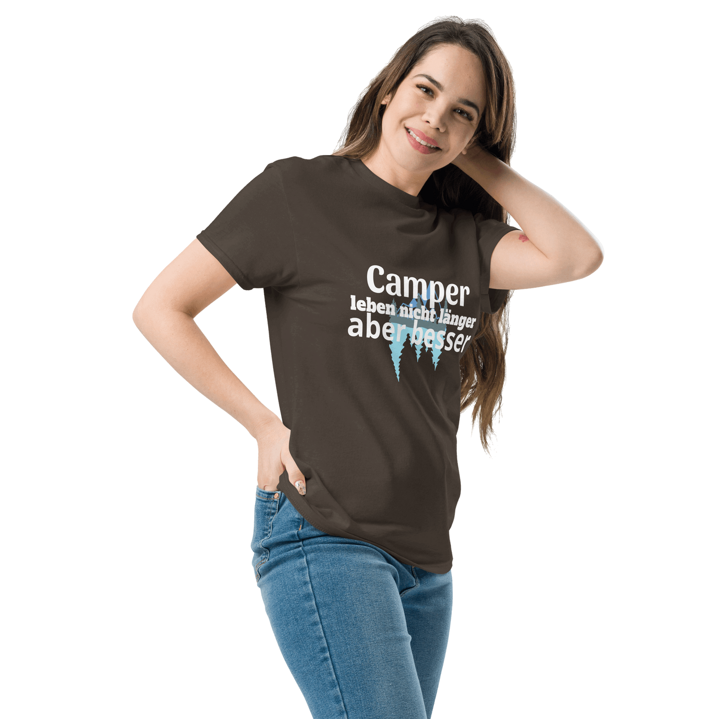 Unisex T-Shirt mit Spruch "Camper leben nicht länger"