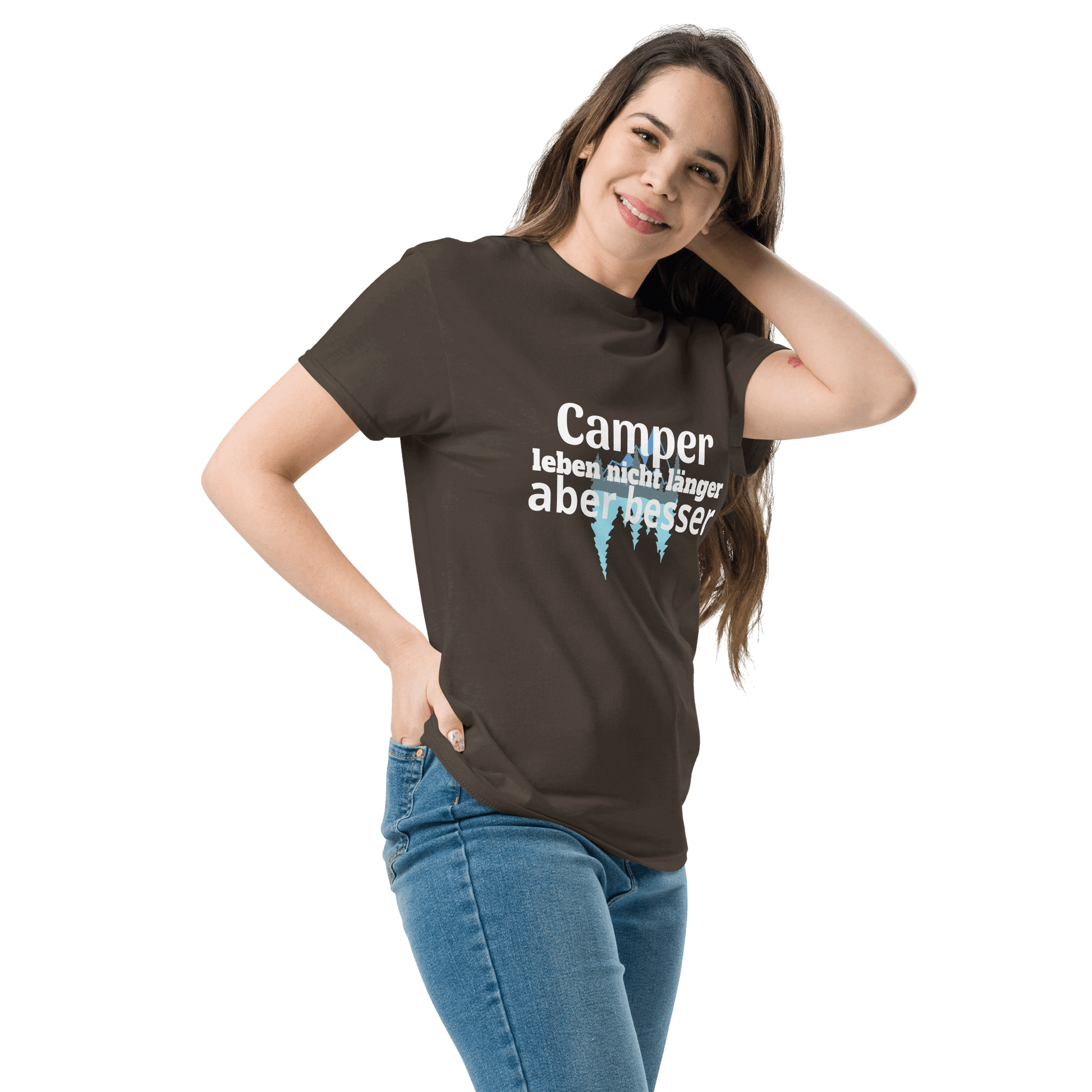 Unisex T-Shirt mit Spruch "Camper leben nicht länger"