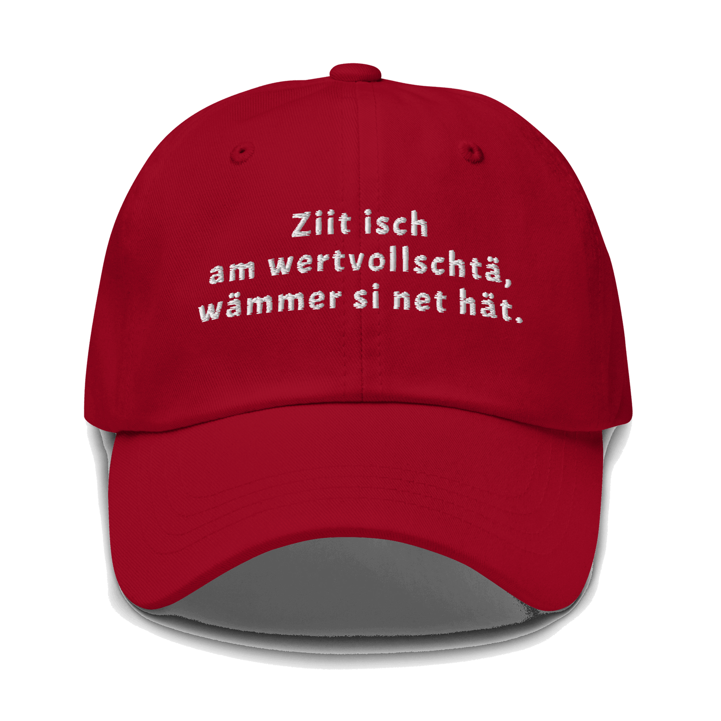 Baseballmütze mit Spruch Zeit ist am wertvollsten