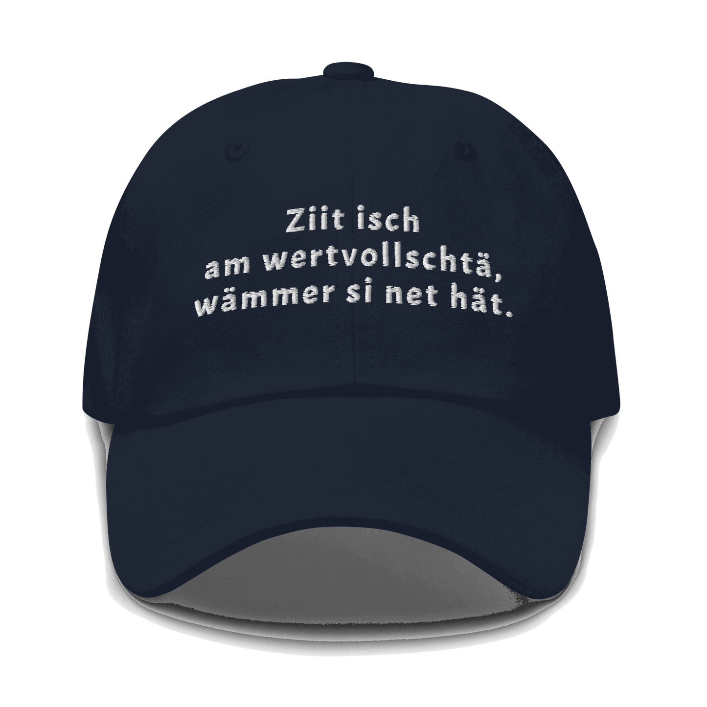 Baseballmütze mit Spruch Zeit ist am wertvollsten