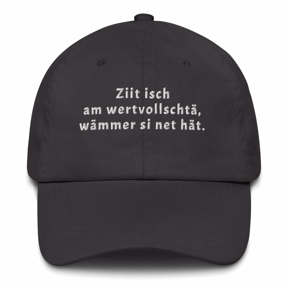 Baseballmütze mit Spruch Zeit ist am wertvollsten