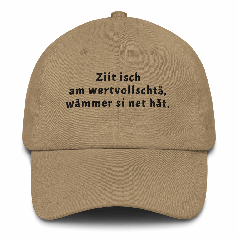 Baseballmütze mit Spruch Zeit ist am wertvollsten