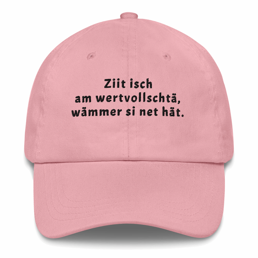 Baseballmütze mit Spruch Zeit ist am wertvollsten