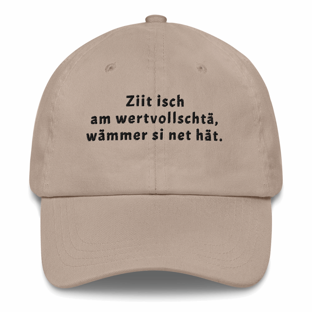 Baseballmütze mit Spruch Zeit ist am wertvollsten