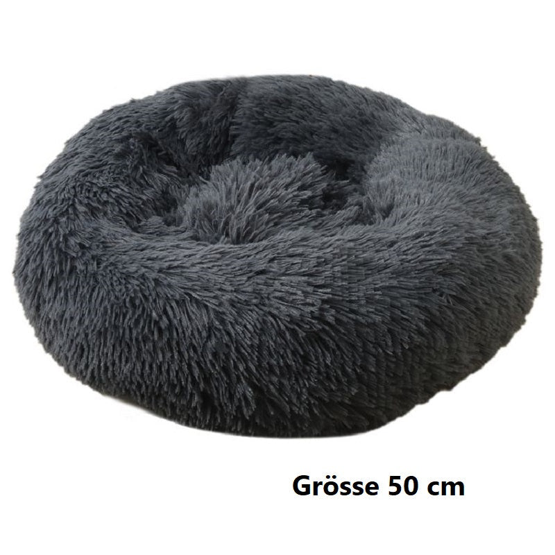 Hundebett Katzenbett Haustierbett rund in Donutform 50 cm