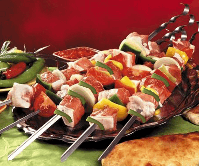 10er Set Edelstahl Grillspiesse - 38 cm