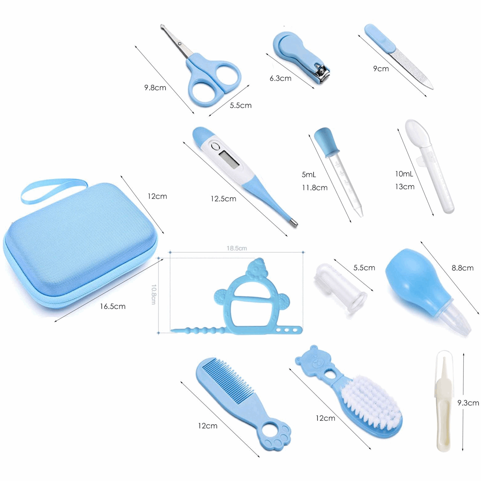 12-teiliges Babypflege Set mit Etui