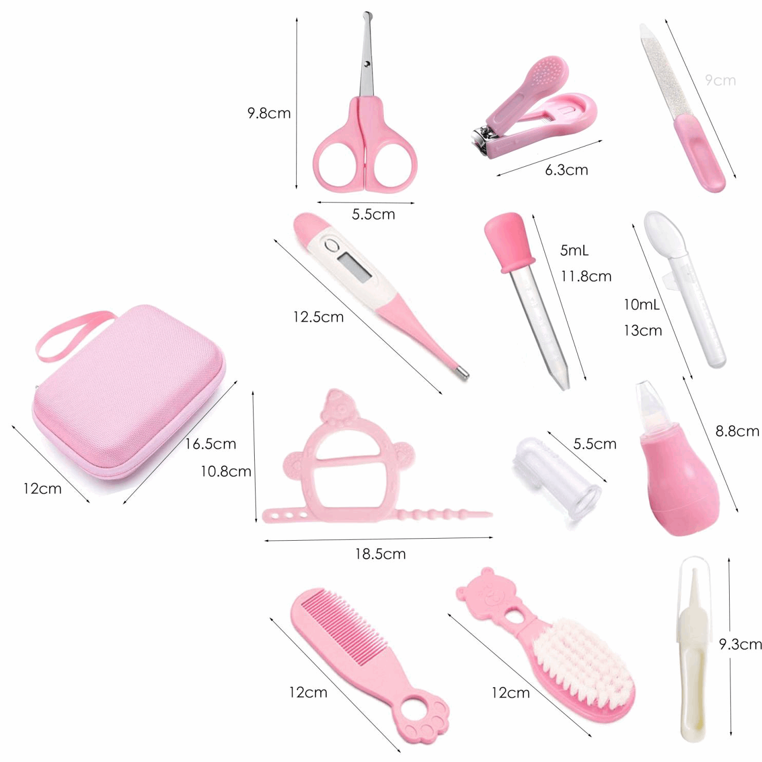 12-teiliges Babypflege Set mit Etui