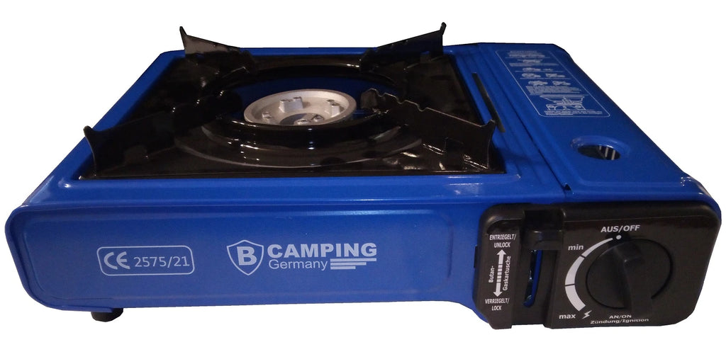 B-Camping Gaskocher kompakt aufgebaut für Outdoor-Kochen