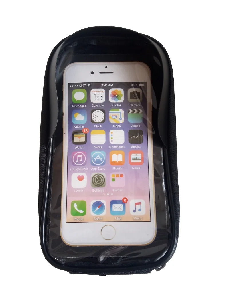 B-Soul Handy Velotasche aus Nylon - wasserabweisende Fahrradtasche mit Visier und Klettverschluss.