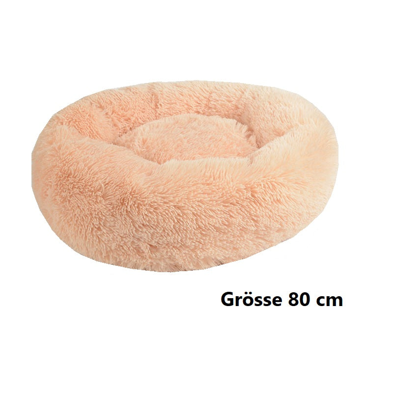 Hundebett Katzenbett Donutform - weiches Haustierbett für Hunde & Katzen