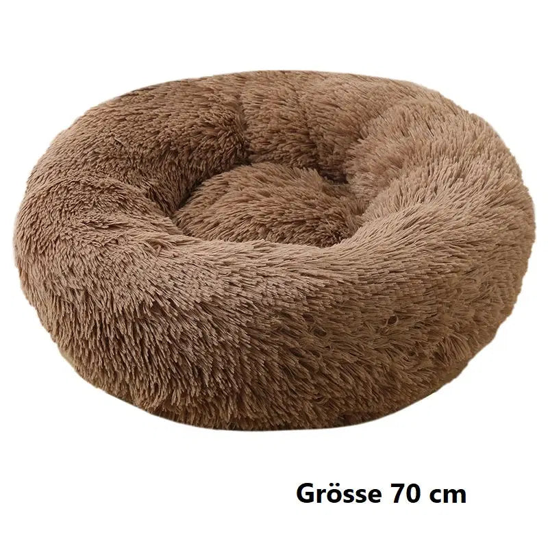 Hundebett Katzenbett Donutform - weiches Haustierbett für Hunde & Katzen