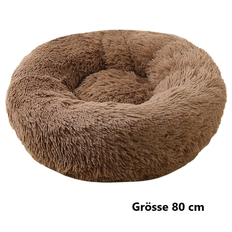 Hundebett Katzenbett Donutform - weiches Haustierbett für Hunde & Katzen