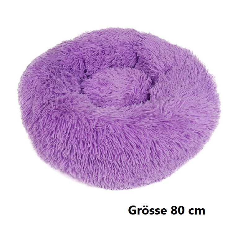 Hundebett Katzenbett Donutform - weiches Haustierbett für Hunde & Katzen