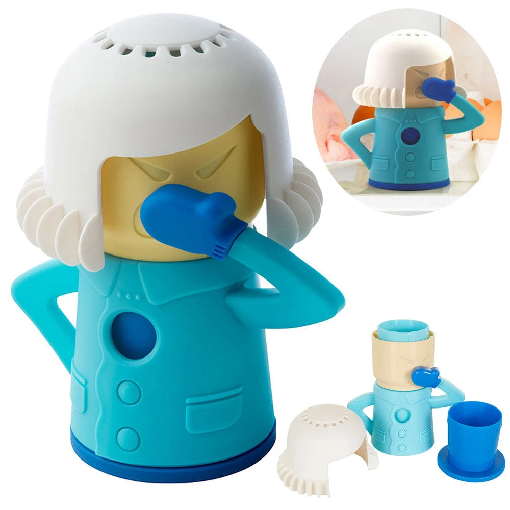 Mikrowellenreiniger ohne Chemie in Form der coolen Mama, reinigt mit Dampf schnell und einfach.