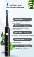 Schallzahnbürste XM-801 mit 4 Zahnbürstenköpfen