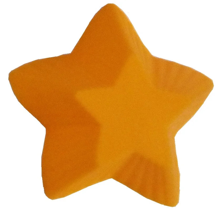 Oranger Silikonstern, der die Tiefen von 3 cm und die Eignung für gefrorene Süssigkeiten hervorhebt.