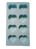 Silikon Backform 8 Herzen - 28.5 x 15.5 x 2 cm