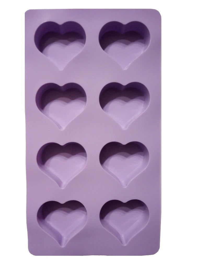 Silikon Backform 8 Herzen - 28.5 x 15.5 x 2 cm