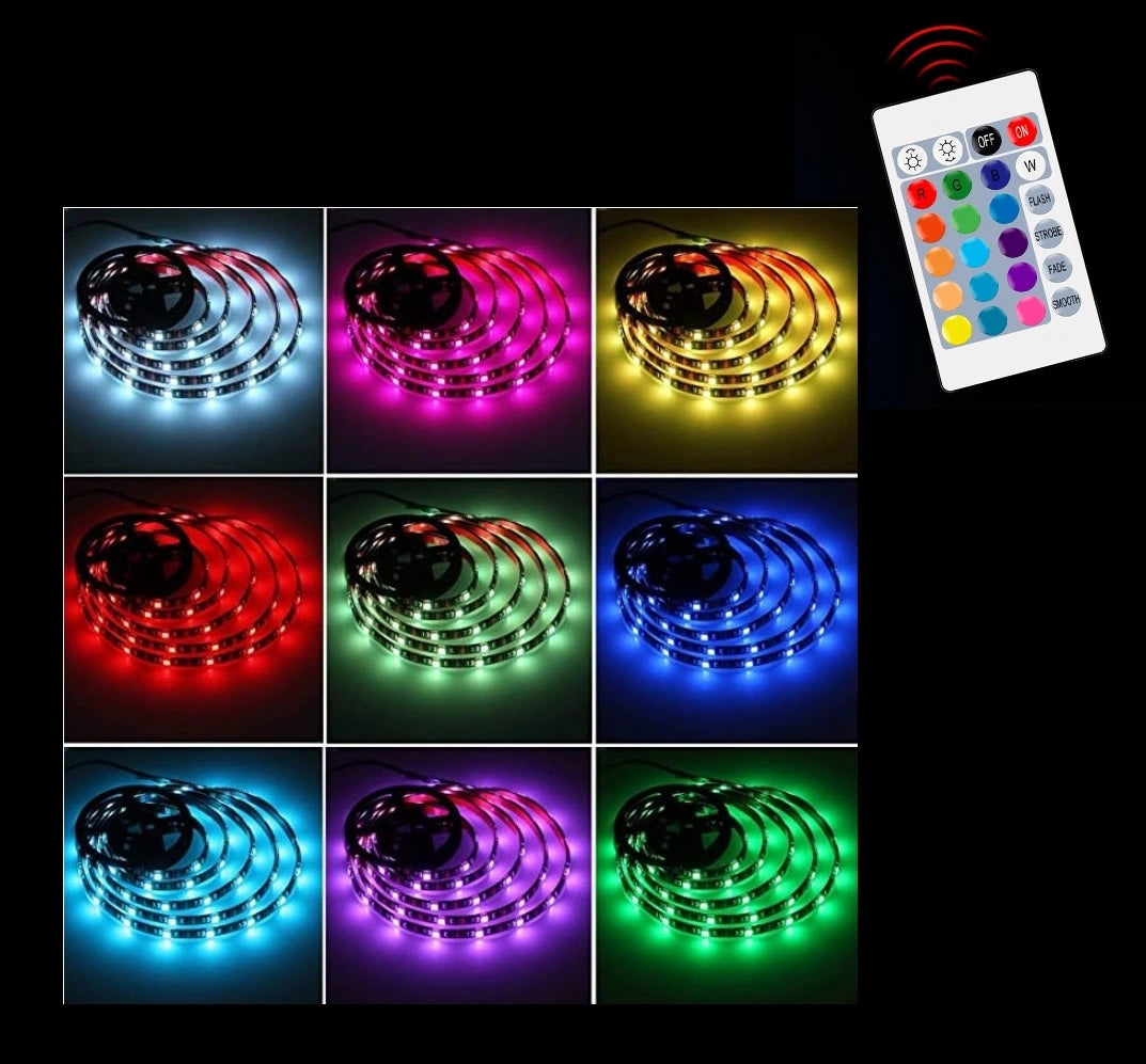 Farbig leuchtender RGB LED Streifen als stimmungsvolle Raumbeleuchtung