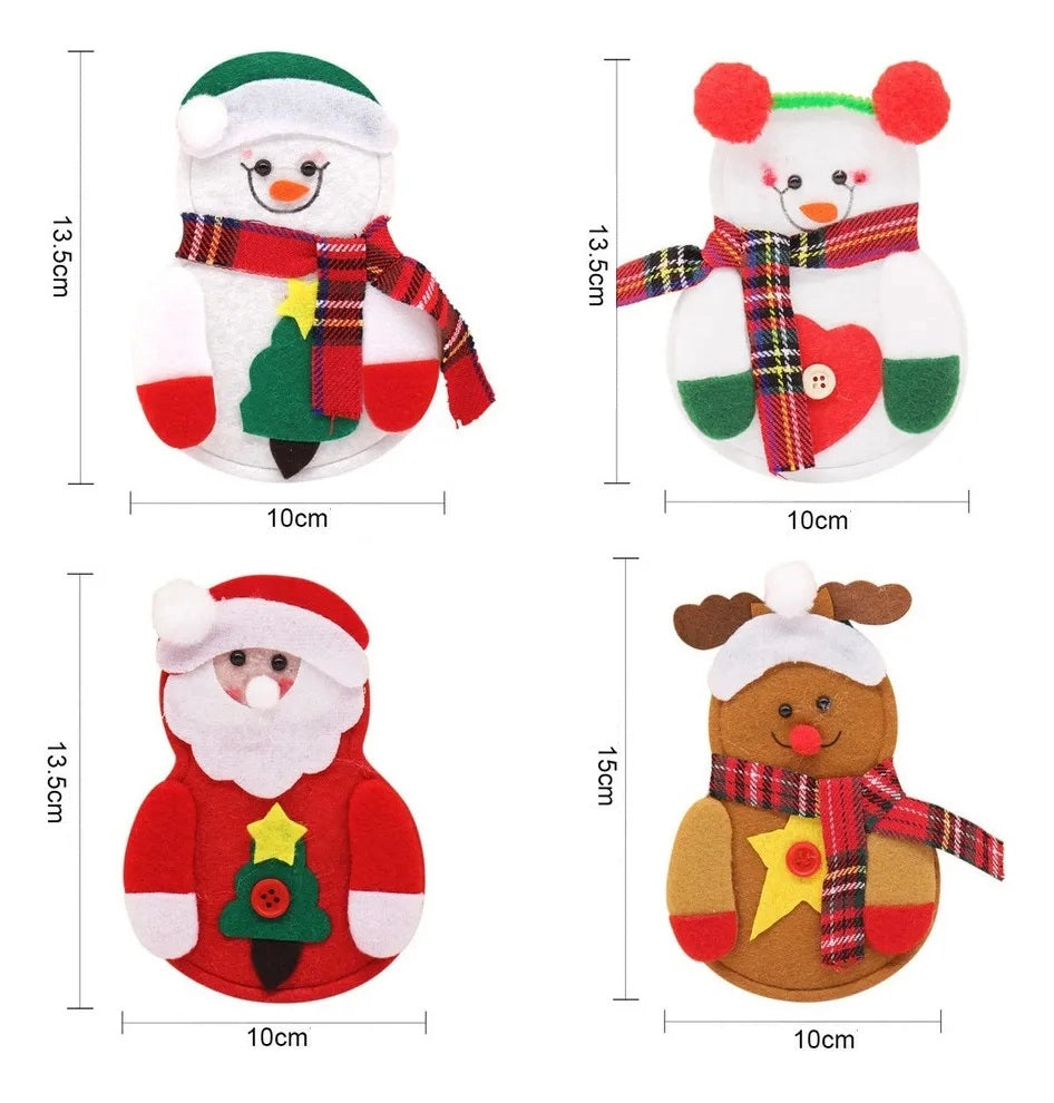 Abmessung der 4 unterschiedlichen Bestecktaschen Länge 13.5cm, Breite 10cm.