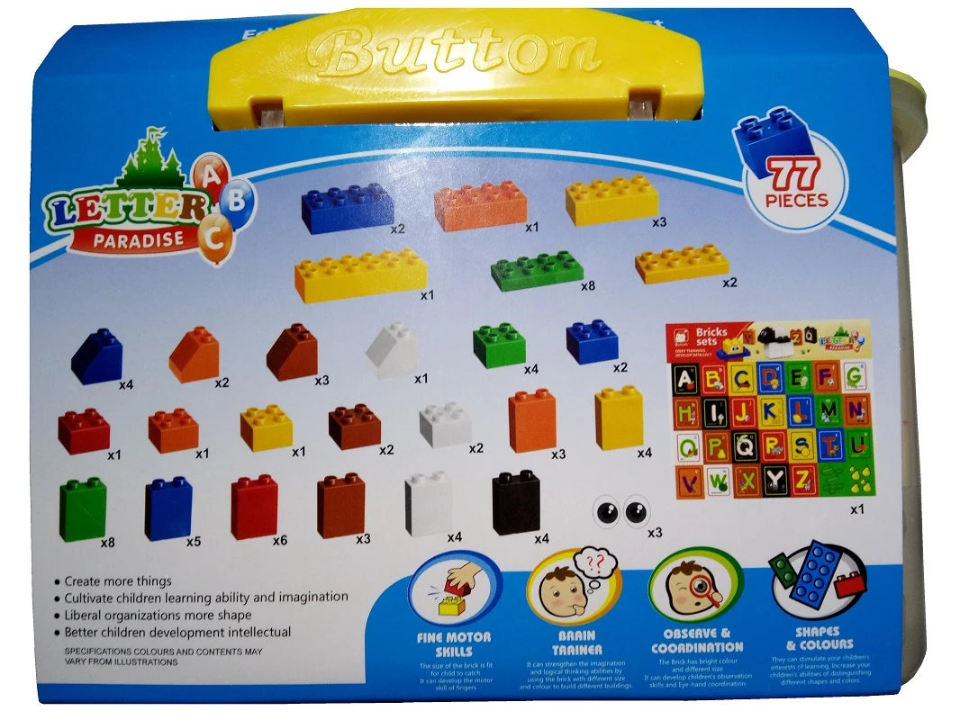 77-teiliges Bausteine-Set für Vorschule und Kindergarten.