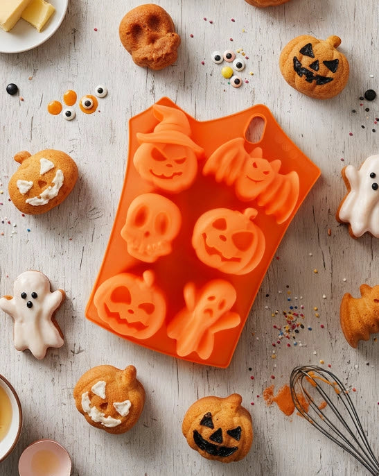 Backform für Halloween-Muffins und Schokolade mit cm Tiefe für beeindruckende 3D-Ergebnisse.