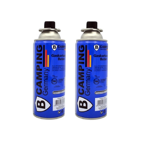 2er Set B-Camping CP250 Butangas Gaskartuschen - Ventilkartusche für Campingkocher Gaskocher Outdoor Camping Gas Kartusche