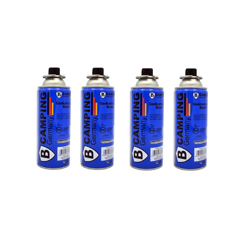 4er Set  B-Camping CP250 Butan Gas Kartuschen - Ventilkartusche für Campingkocher Outdoor Gaskocher Camping Gas