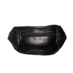 Bauchtasche aus Echtleder schwarz - hochwertige Gürteltasche mit Reissverschluss