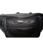 Leder Bauchtasche schwarz für Herren oder Damen - robust und vielseitig einsetzbar