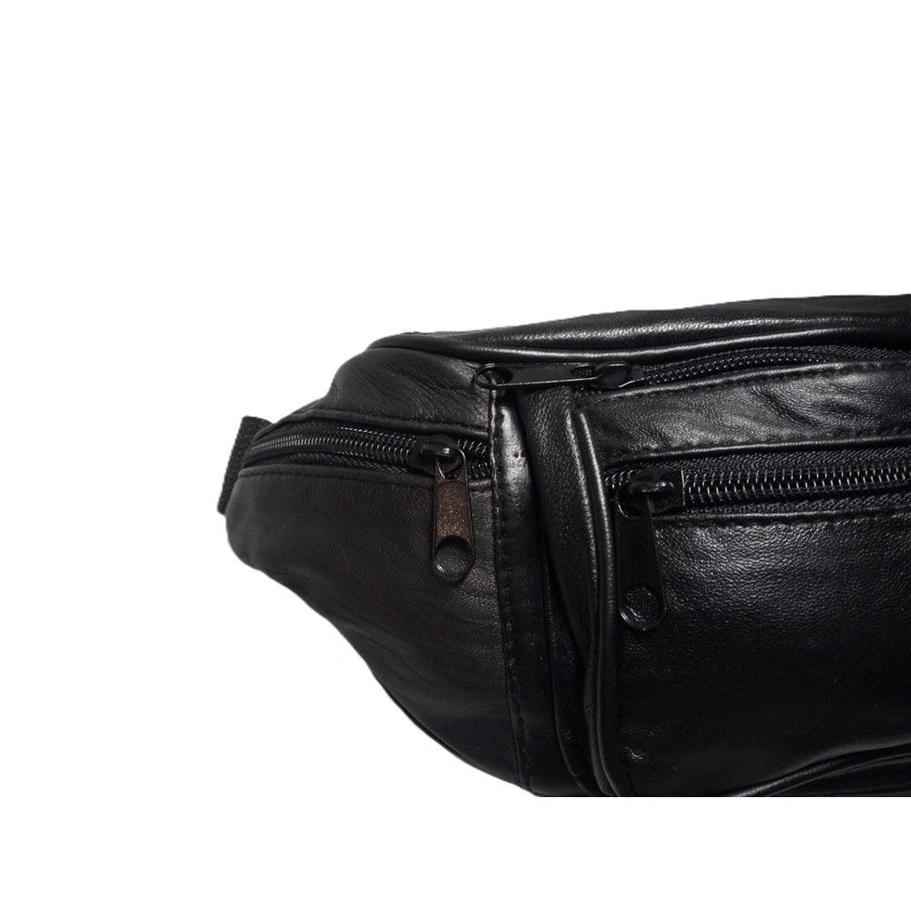 Schwarze Bauchtasche aus Echtleder - langlebig, elegant und praktisch