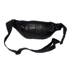 Bauchtasche Leder schwarz mit 6 Fächern - übersichtlich und funktional