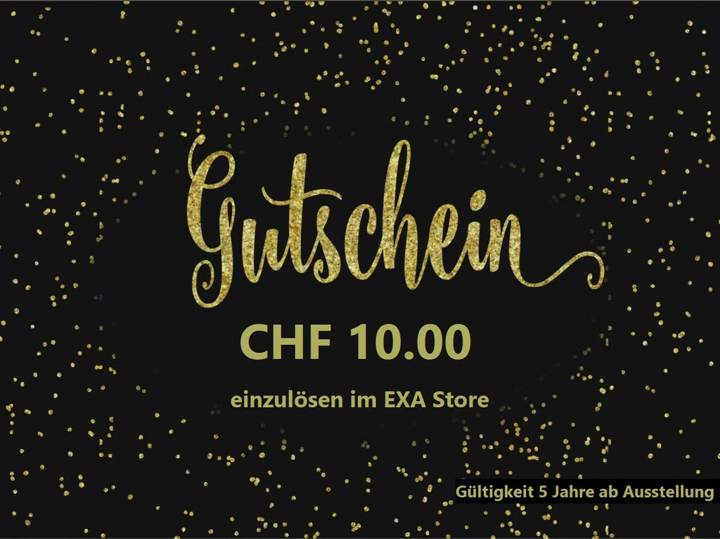 Wertgutschein vom EXA Store als flexibles Geschenk für jeden Anlass
