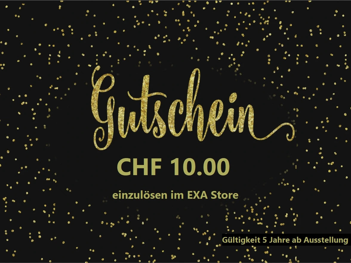 Wertgutschein vom EXA Store als flexibles Geschenk für jeden Anlass