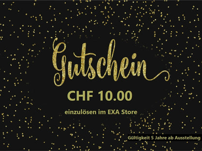 Wertgutschein vom EXA Store als flexibles Geschenk für jeden Anlass
