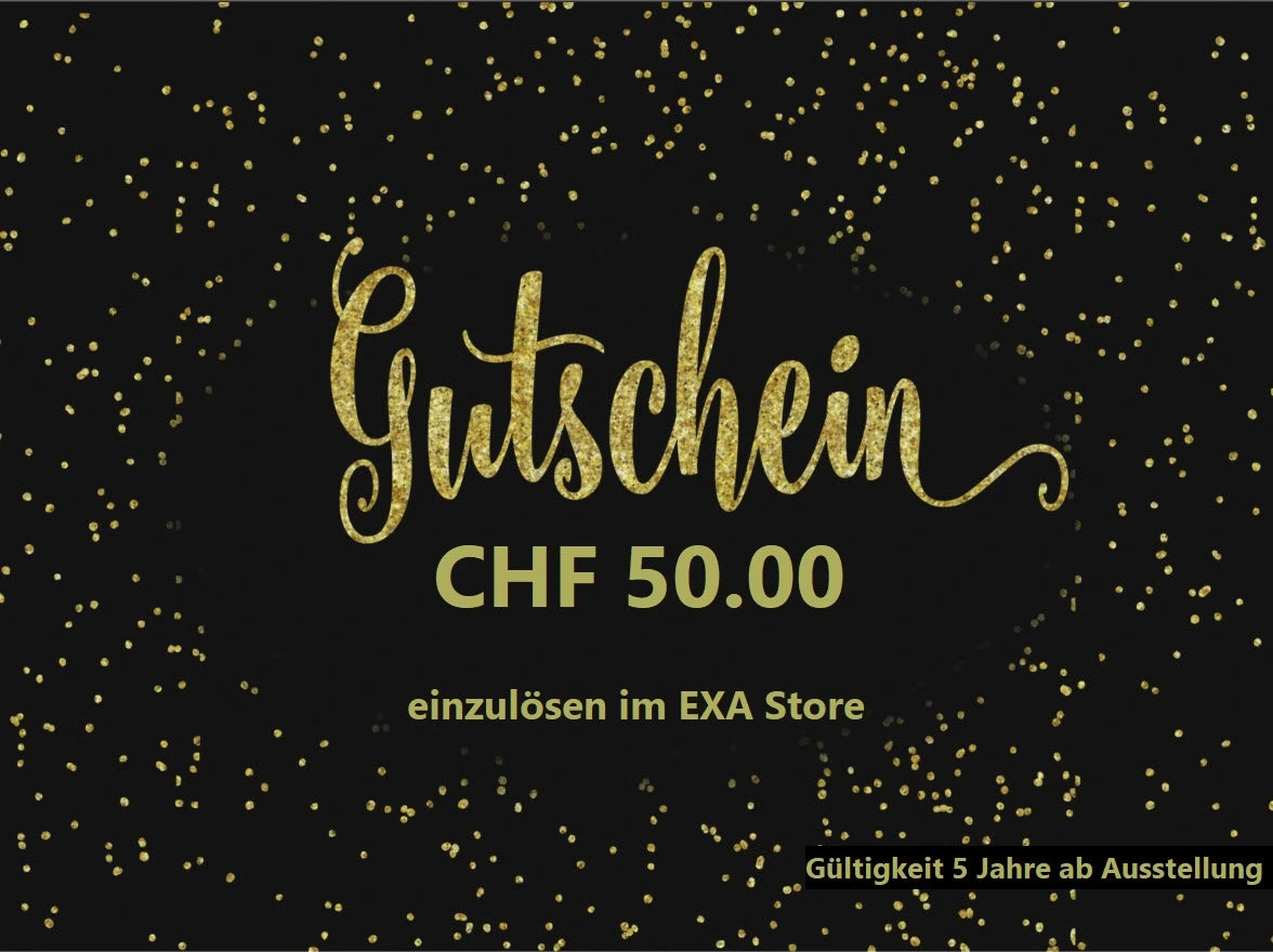 Bon cadeau EXA Store pour des achats en ligne dans toute la gamme