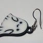 Halloween Schmuck in Schwarz-Weiss - Kette mit Gespenst Anhänger und passenden Ohrringen