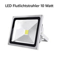 LED Flutlichtstrahler 10 Watt in Silber - kompakt, wasserdicht IP65, hell wie Tageslicht.