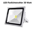 LED Flutlichtstrahler 30 Watt in Silber - wasserdicht IP65, hell wie Tageslicht für Aussenbereiche.