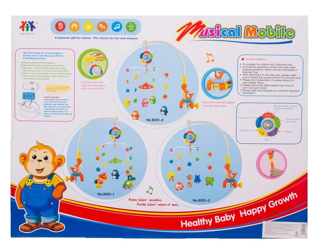 Beruhigendes Musik Mobile mit freundlichen Figuren für Kinderzimmer